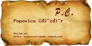 Popovics Cézár névjegykártya